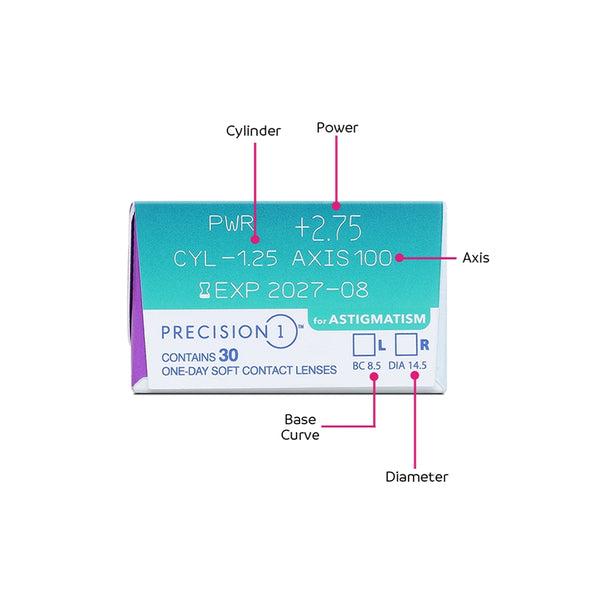 Precision 1 For Astigmatism Daily Disposable  30 Lens Pack - Getspexy