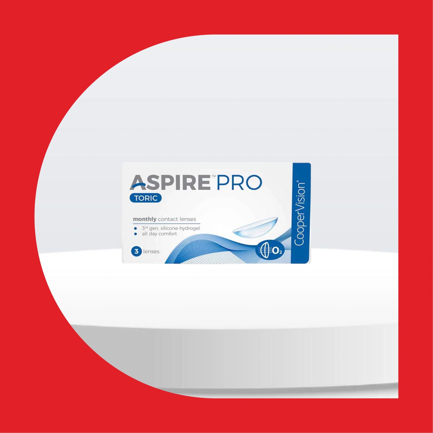 Aspire Pro Toric Minus Powers Only (Monthly Disposable 3 Lens Pack) - Getspexy
