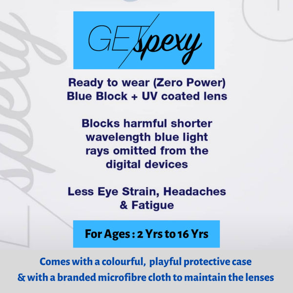 Spectacles With Harmful Blue Light Blockers (For 6 To 10 Years) - Getspexy