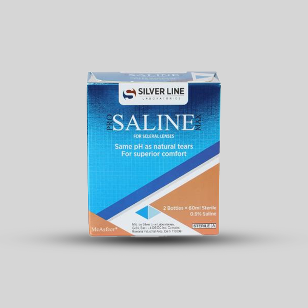 Silver Line Pro Saline Max for Scleral Lenses– Sterile Saline Solution (2 × 60ml)