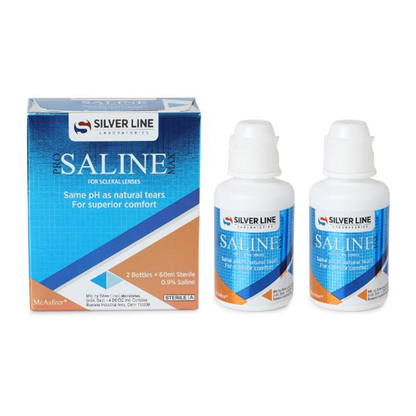Silver Line Pro Saline Max for Scleral Lenses– Sterile Saline Solution (2 × 60ml) - Getspexy