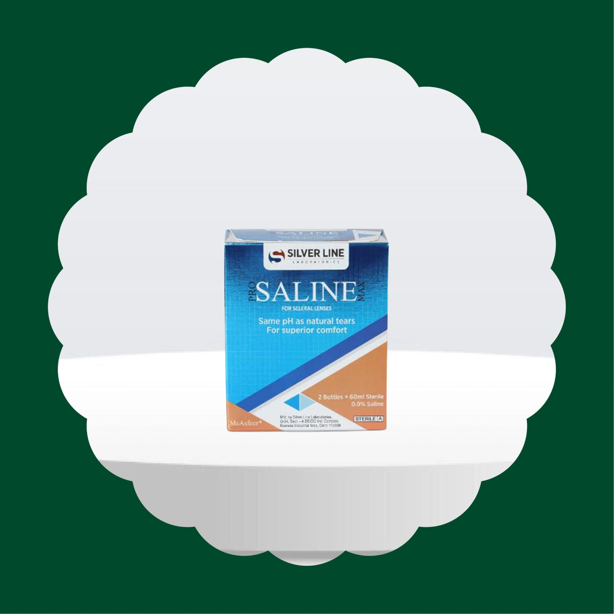 Silver Line Pro Saline Max for Scleral Lenses– Sterile Saline Solution (2 × 60ml) - Getspexy