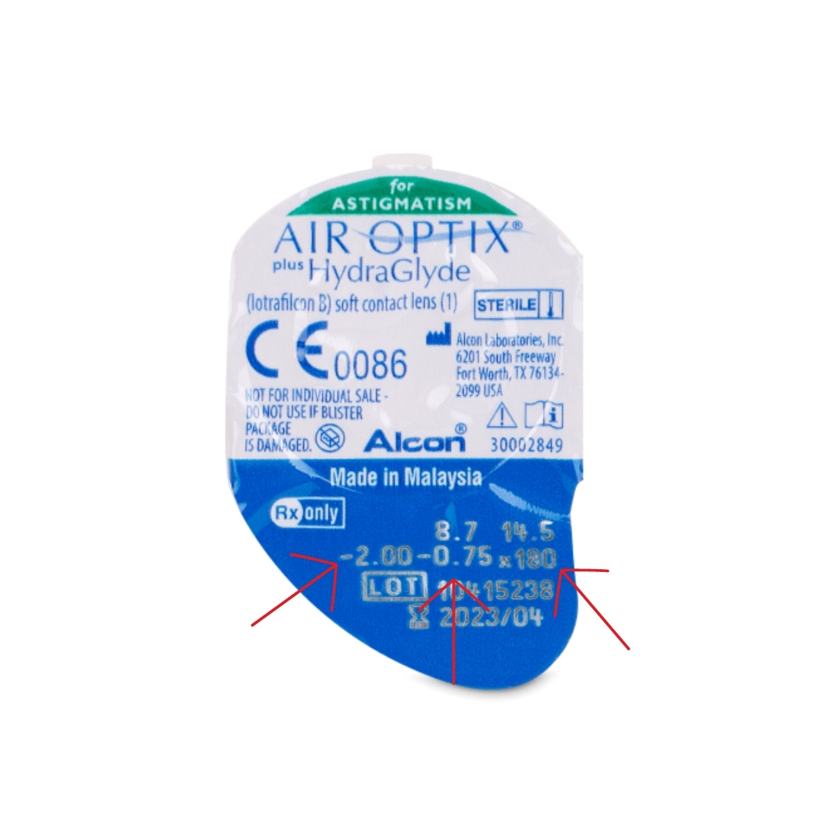 Air Optix Plus HydraGlyde for Astigmatism 3 Lens Pack (Toric) - Getspexy